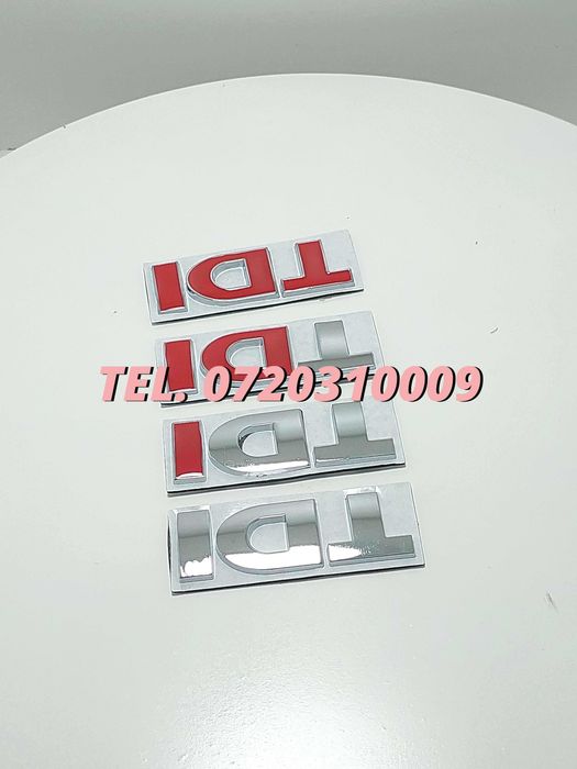 Sigla Tdi Cromata Tdi Rosu Metalica Volkswagen