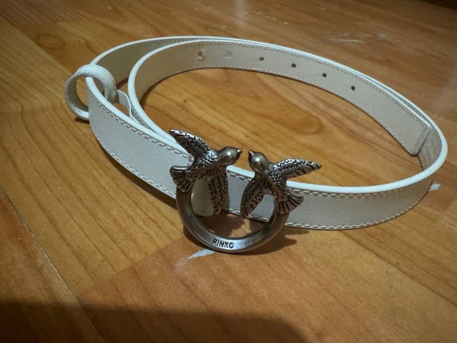 Колан на Pinko Бял Оригинален