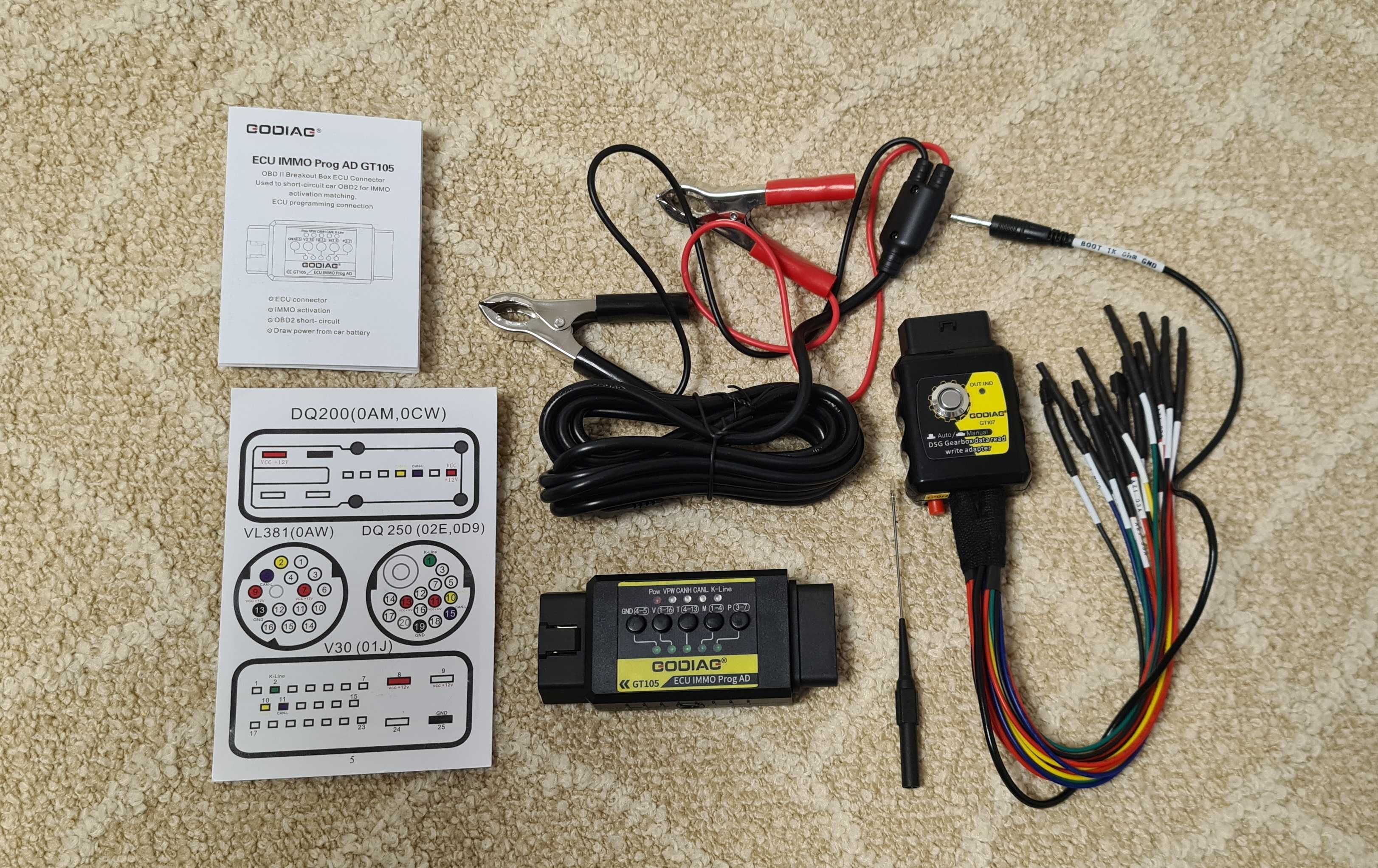 Godiag GT105 Breakout Box + GT107 adaptor cutie DSG Data Read/Write