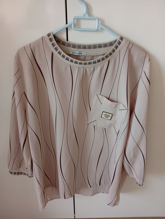 Блузка в бежово и кафяво