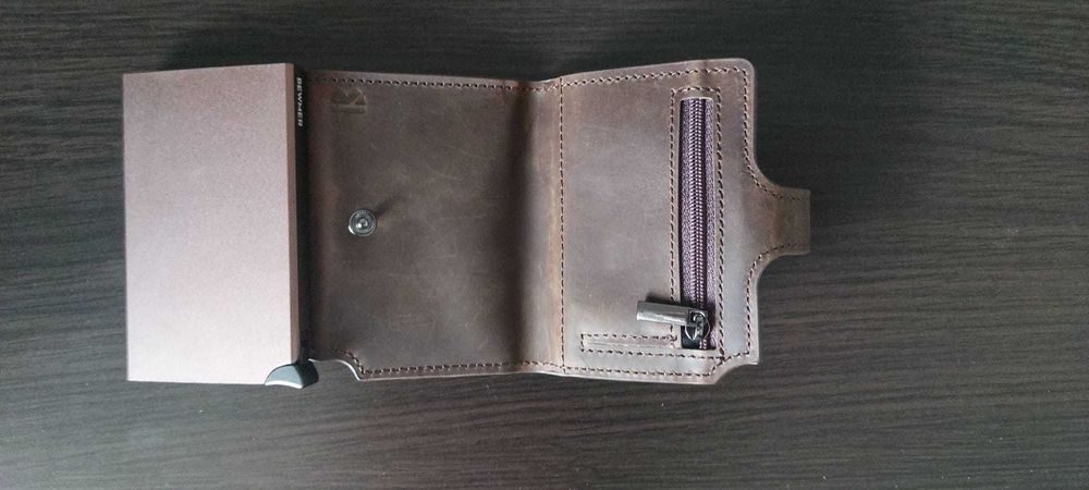 Portofel Slim BEWMER - Card Holder RFID, anti-clonare, buzunar monede