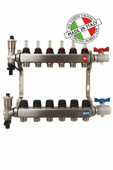 Колектор за подово отопление GiacoFloor–пълен комплект,готов за монтаж