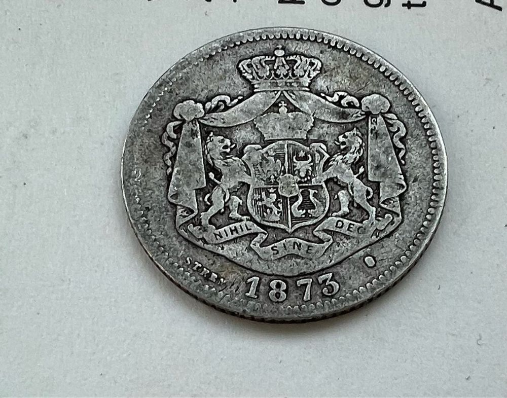moneda Romania 1 leu 1873 VF-