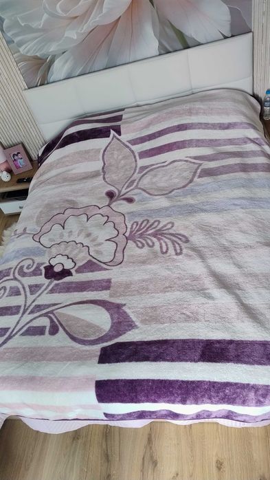Одеало лилаво плюшено 200/230 и розово