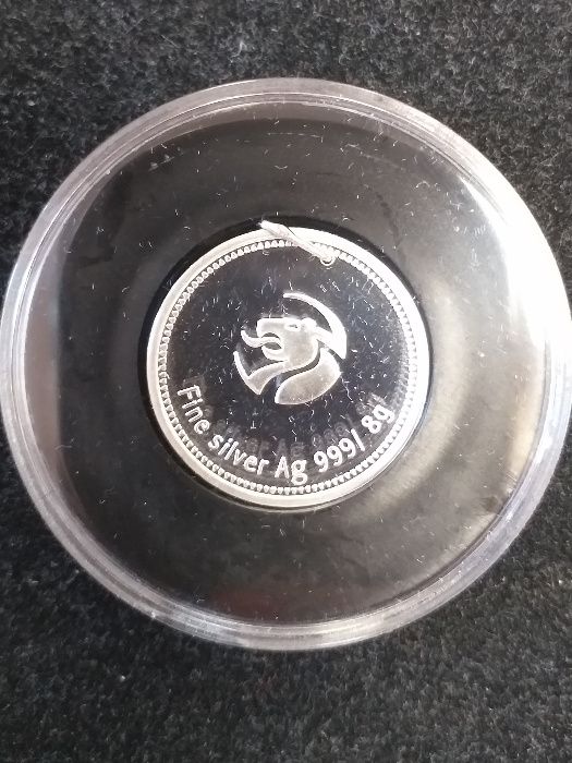 Сребърен медальон "Православна Богородица", пр. 999,9, 8 гр., нов