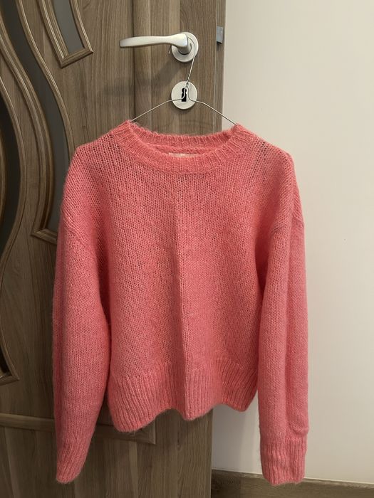 Bluza H&M roz bonbon, M/L, lana, alpaca