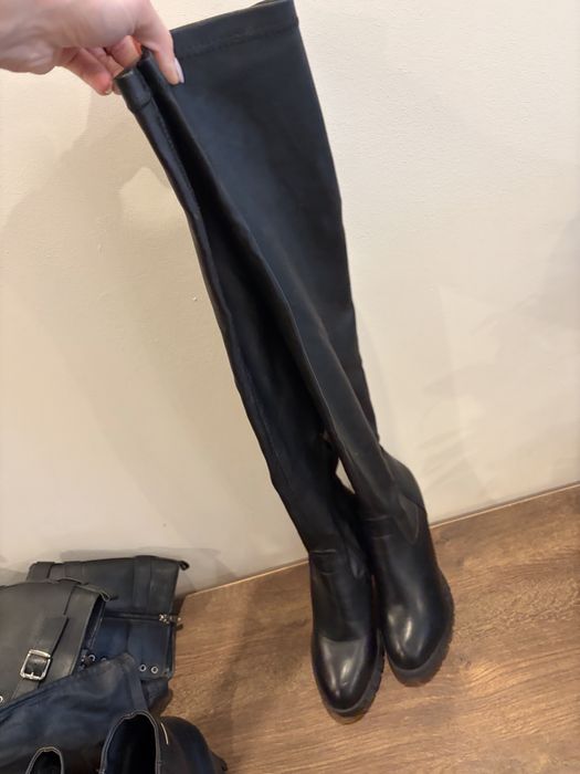 Лот черни кожени боти, ботуши и чизми 38 номер на ток