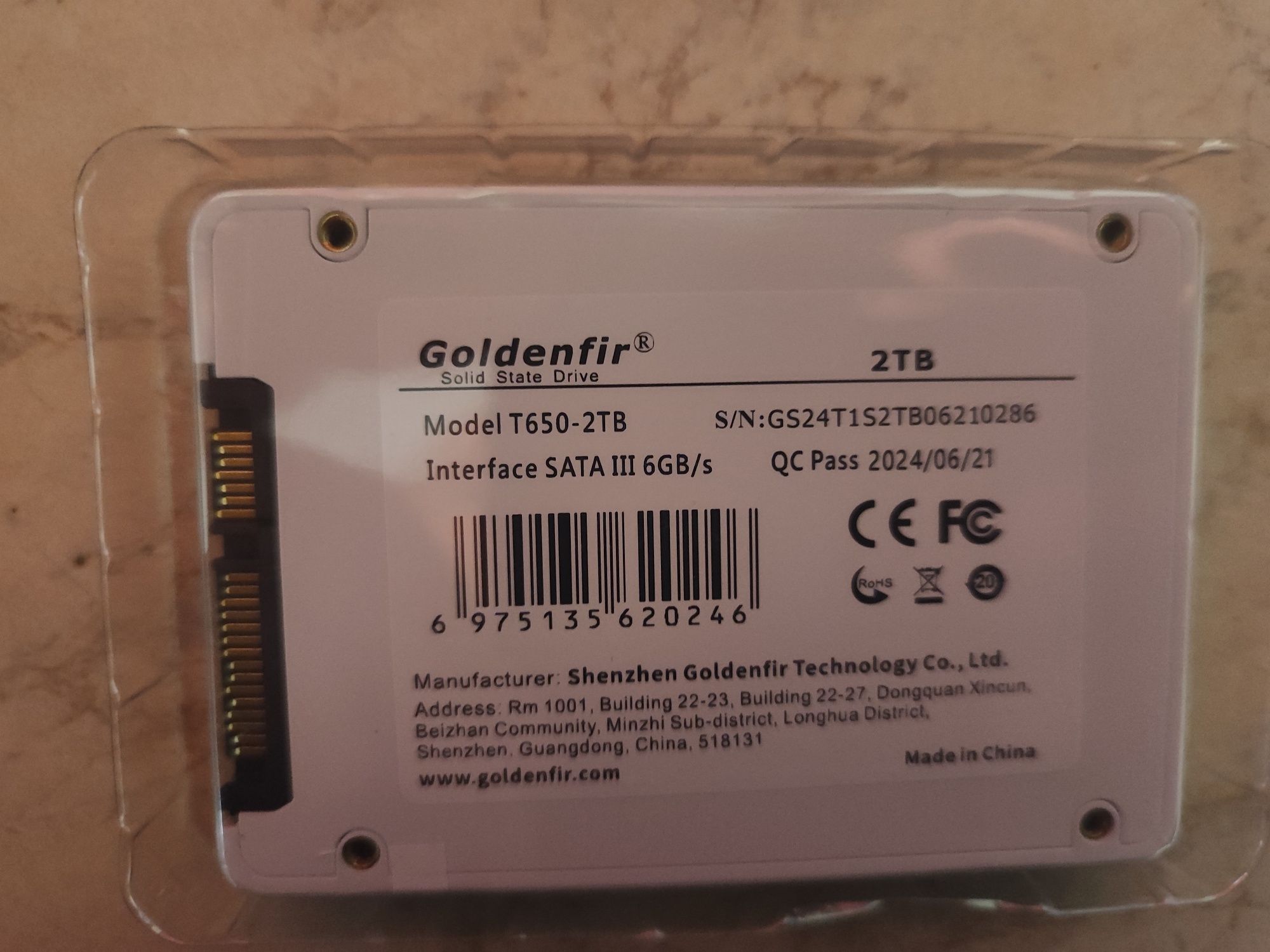 SSD 2,5 -инчов марка Goldenfir -2 ТВ