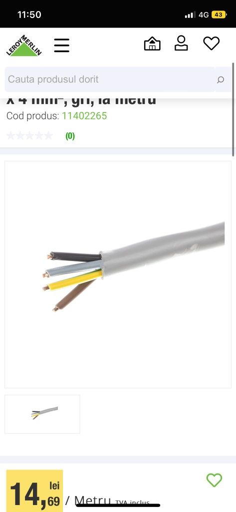 Cablu electric 4x4 CYY-F