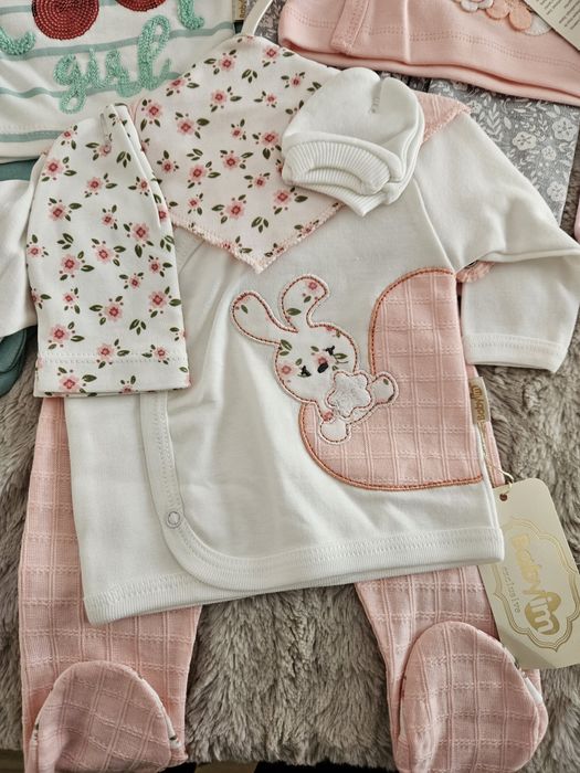 Set 4-5 piese bumbac 100% 0-3 luni(56-62)