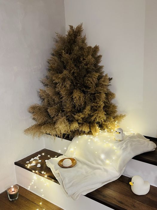 Коледна елха бохо стил модерна елха пухкава елха 90см ръчна изработка