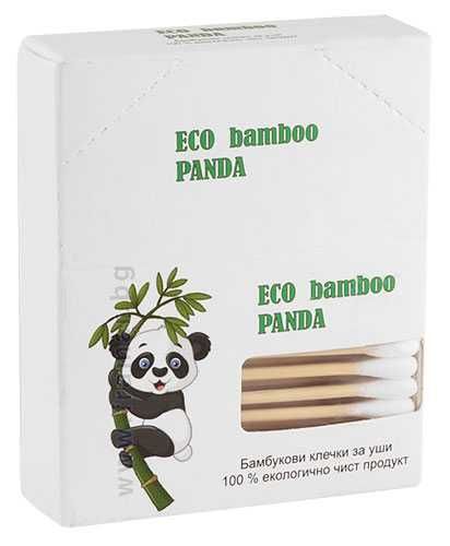 клечки за уши бамбукови ECO BAMBOO PANDA картонена кутия 200бр антибак