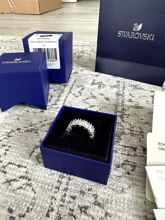 Inel Swarovski Matrix Rectangular Vittore strălucitor nou mărime 52 55