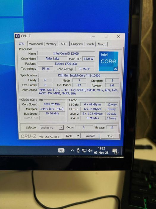 Procesor CPU Intel i5 12400 4.4 GHZ