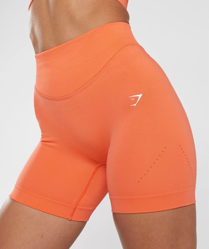 Дамски шорти GymShark SWEAT SEAMLESS SHORTS Aerosoase Orange