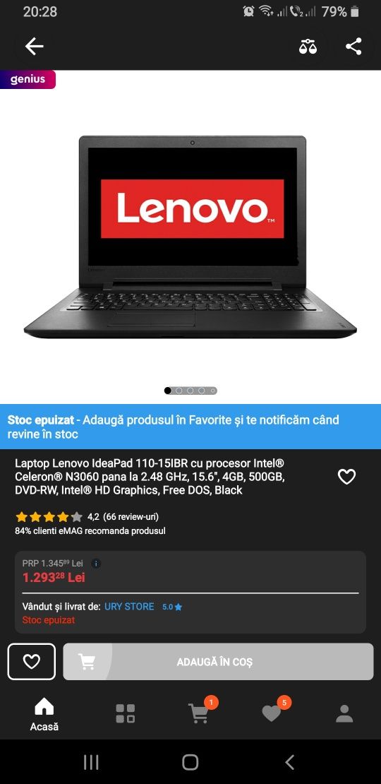 Laptop Lenovo ideapad 110 15IBR