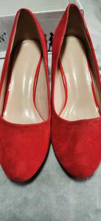 Pantofi dama catifea roșie