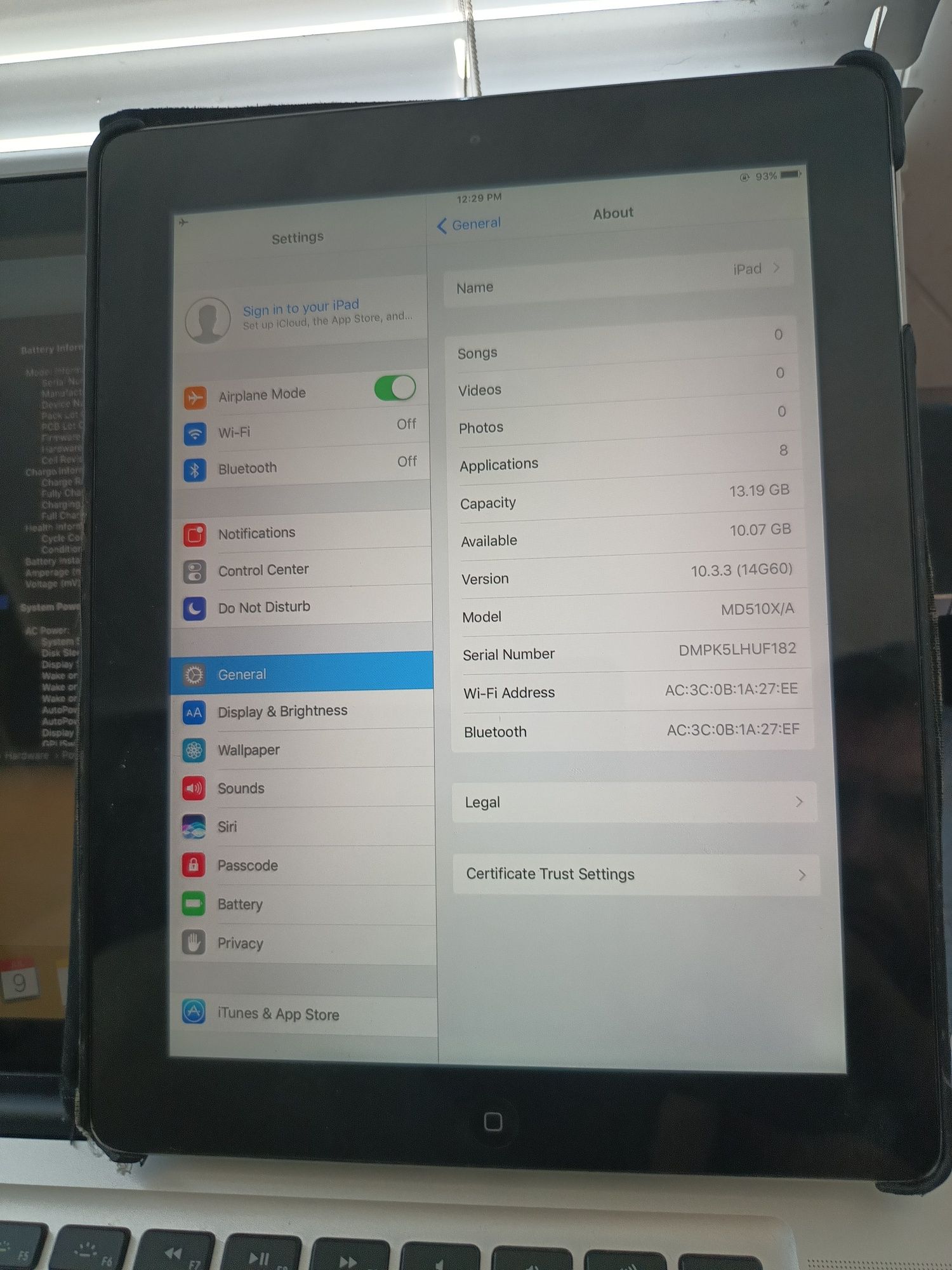 Ipad A1458 16 GB wi-fi Bluetooth