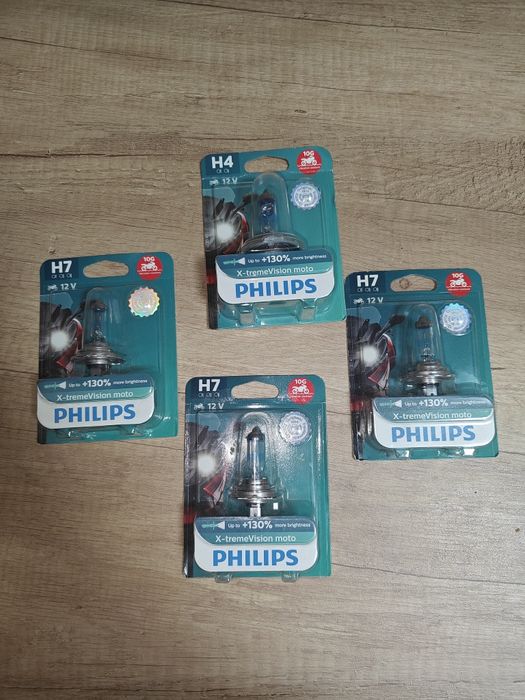 H7/H4 Philips Auto/Moto +130%, 12V, 55W