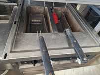 Friteuza dubla de.putere la 380v, cu banc, friteuza electrica