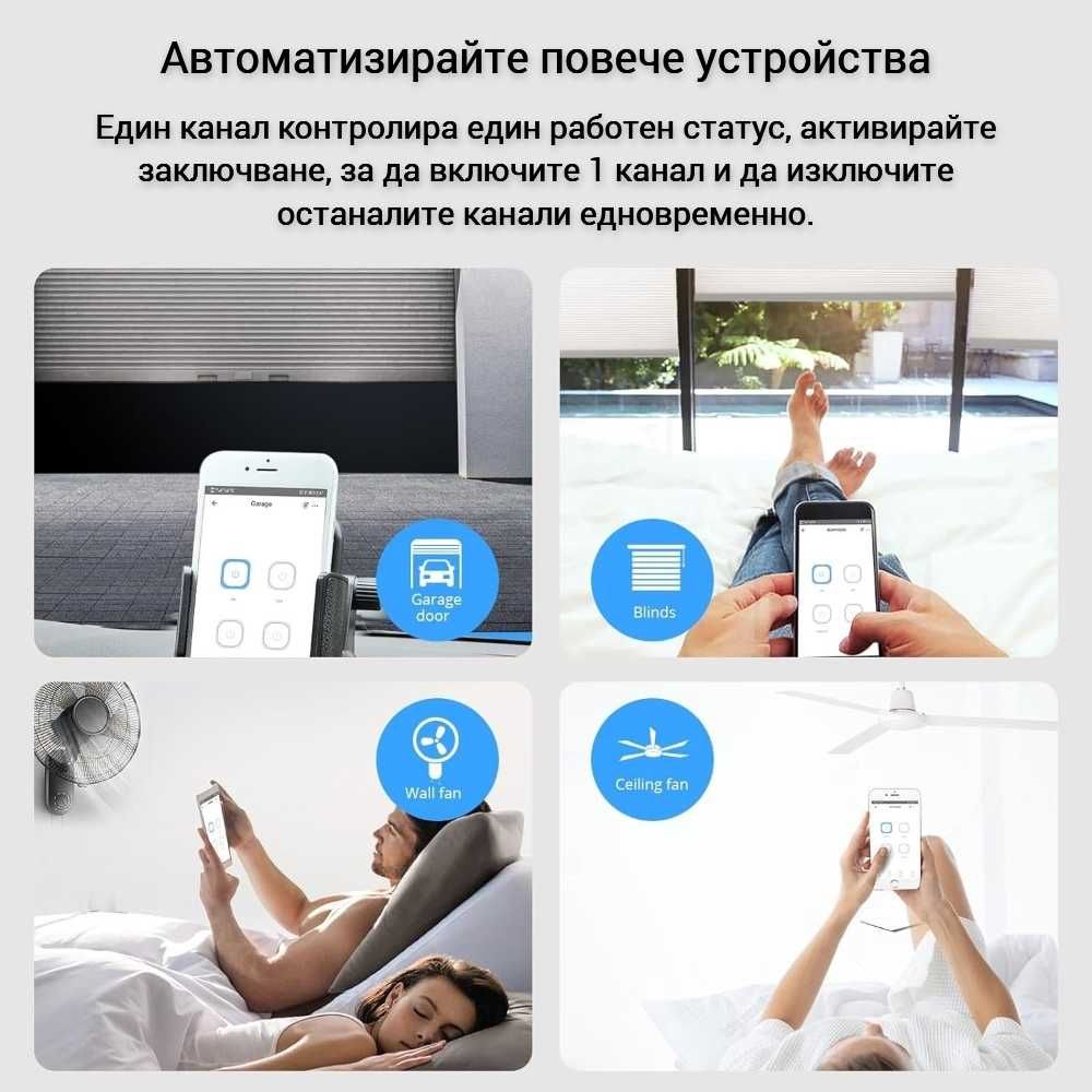 SONOFF 4CH PRO R3 WiFi | 40А / 8800W | AC/DC RF 433 | монтаж DIN шина