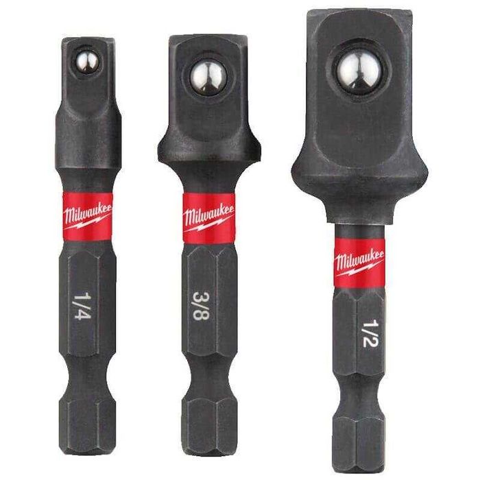 Ударен адаптор к-кт 1/4" х 3/8" х 1/2", 3 бр., Shockwave Milwaukee