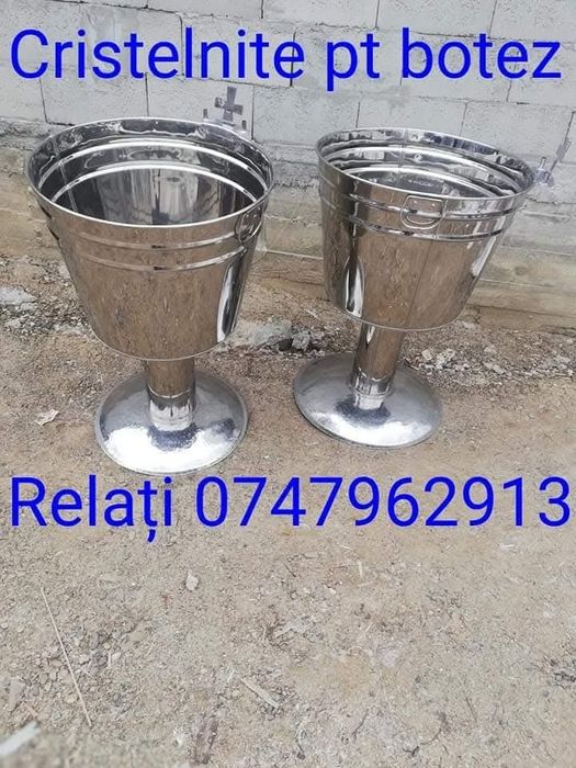 Vand cristelnite pentru botez di inox 
Auriu sau alb lucios avem toate