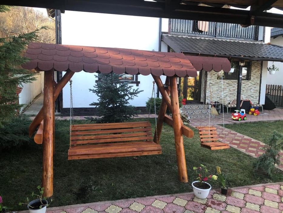 Balansoar din lemn masiv / leagan rustic