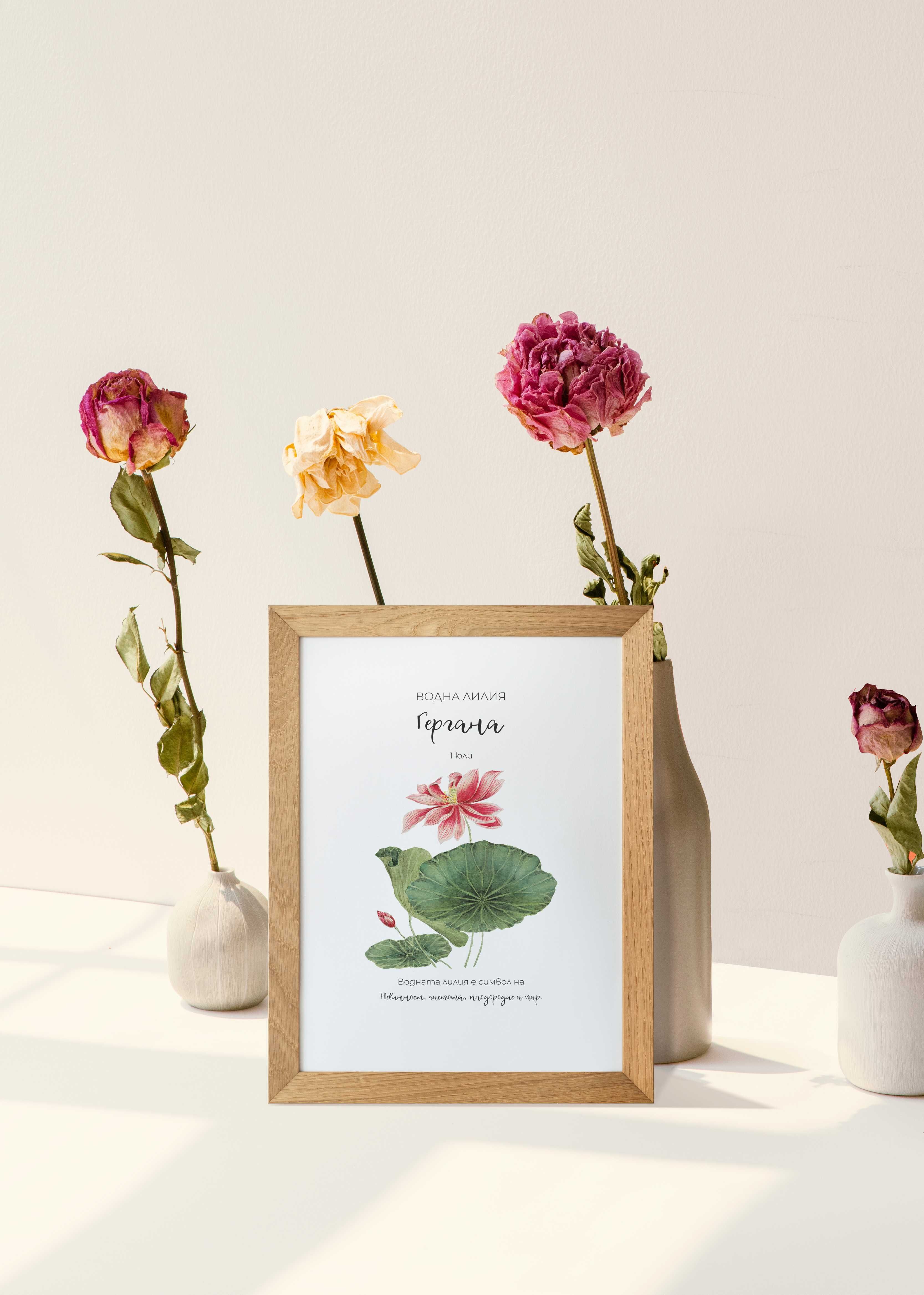 Принт с рождено цвете / Birth Month Flowers print, картина, постер