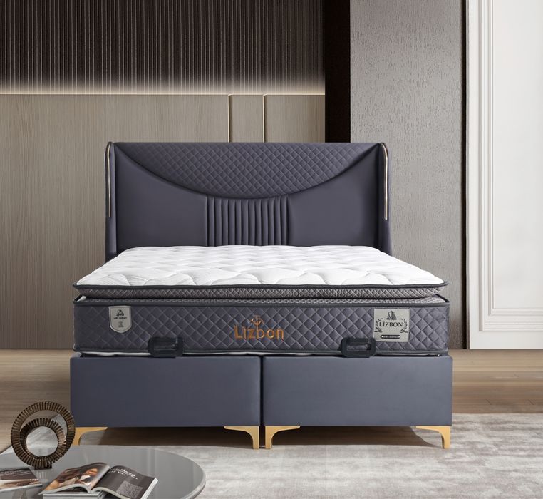 Тапицирано легло Lizbon Сив Диамант