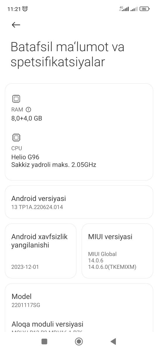 Redmi not 11 S sotiladi.holati alo