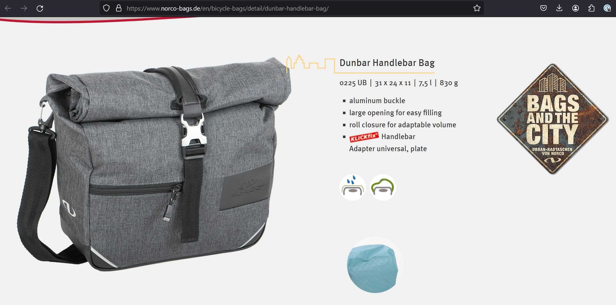 Geanta ghidon Norco Dunbar Handlebar Bag 7,5L (noua)