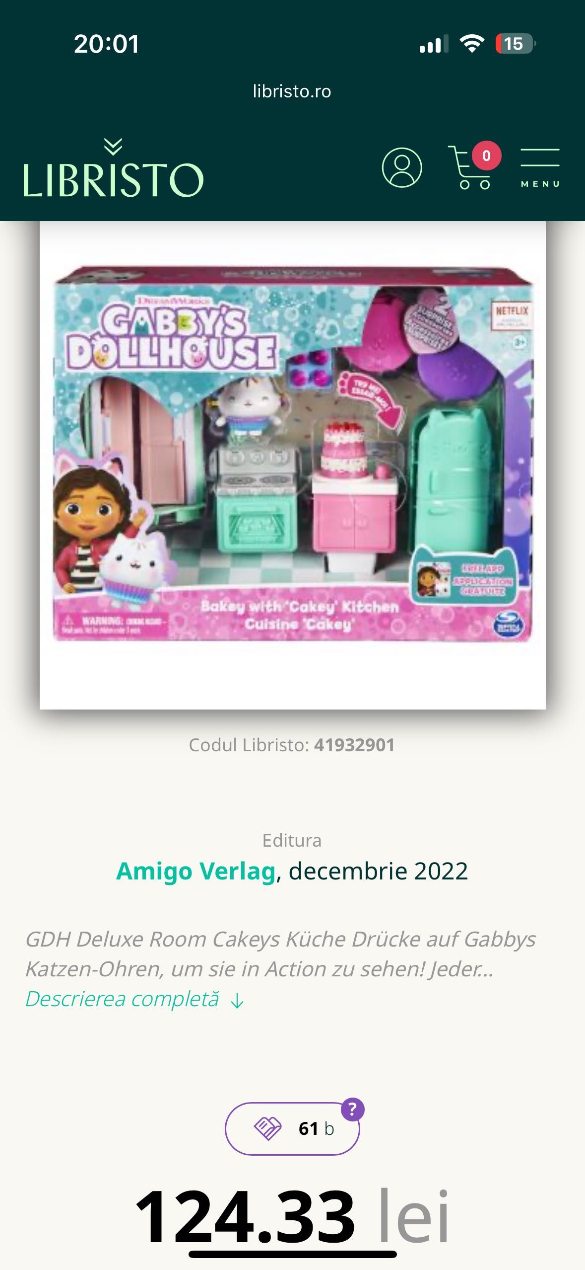 Casă Gabby’s Dollhouse + Toate Cele 6 Camere + Accesorii