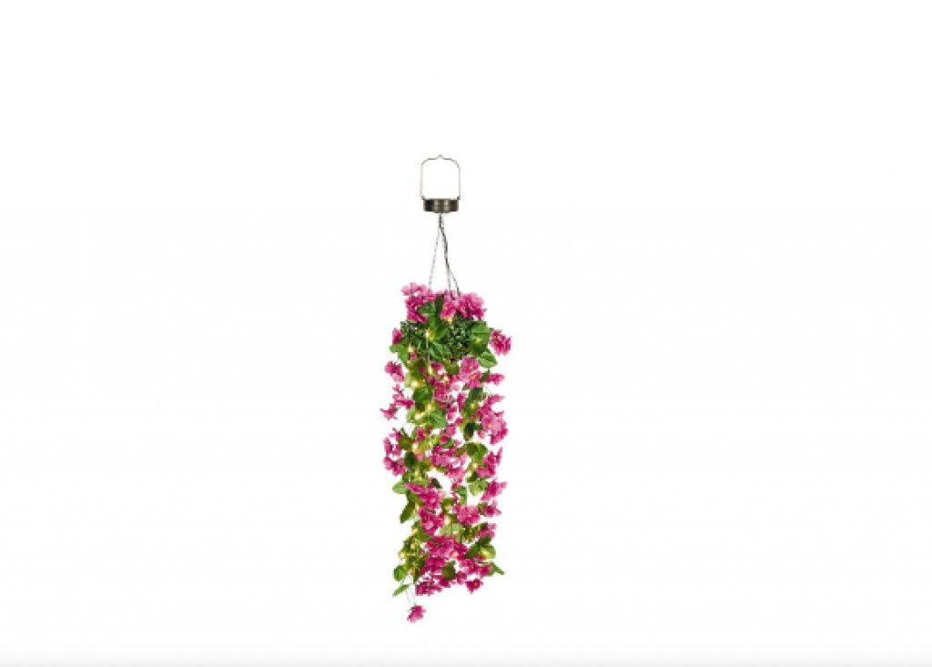 Соларна висяща саксия с LED осветление Living & Garden – 60 LED, топло