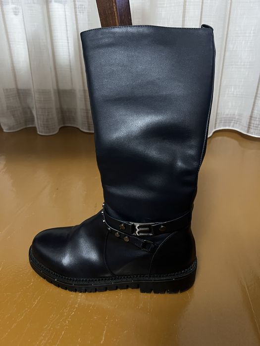 Сапоги зимние кожаные