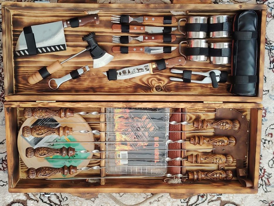 Shampur komplekt nabor. Shashlik va mangal nabor. Piknik