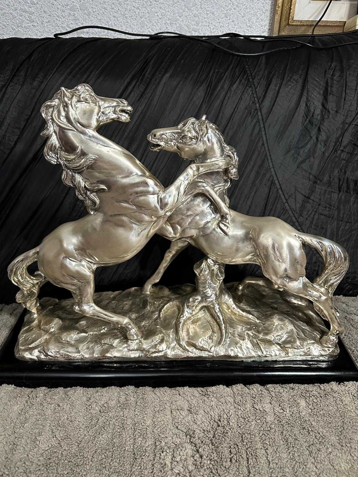STATUETA Laminata ARGINT 925 - A. Santini - 2 CAI Mari - 100g -Vintage