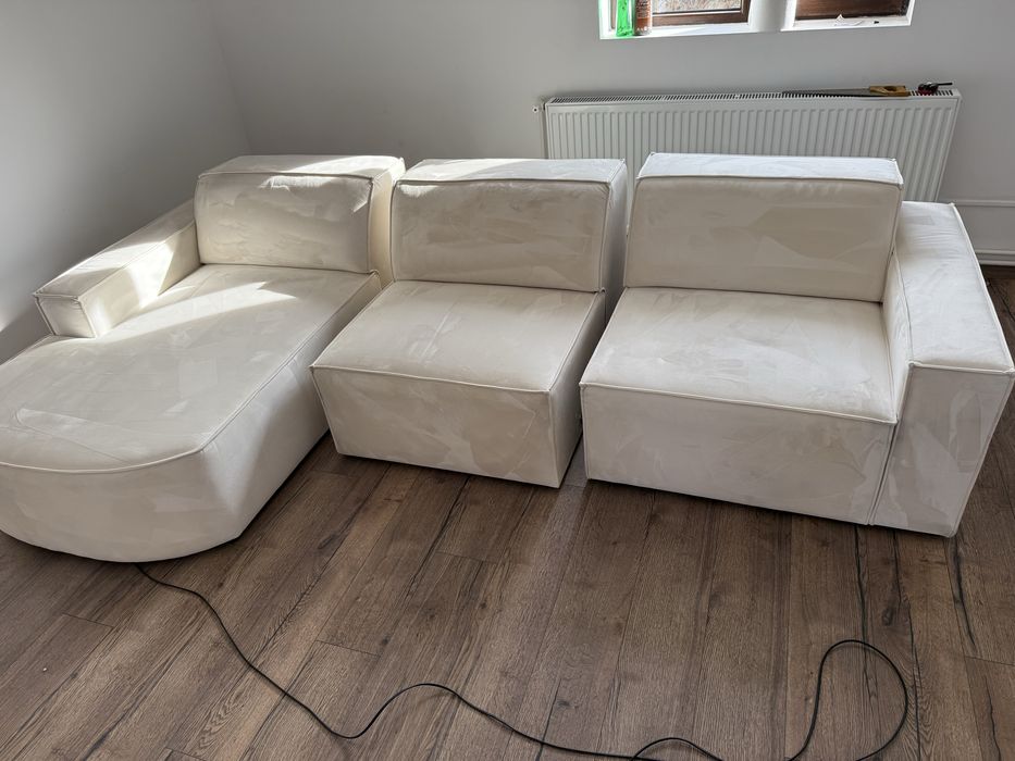 Coltar bej din catifea Jodie - Micadoni Home