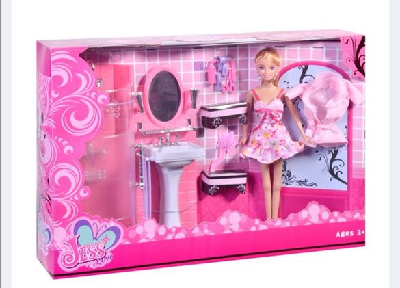 Кукла Барби с баня и душ кабина детска играчка играчки