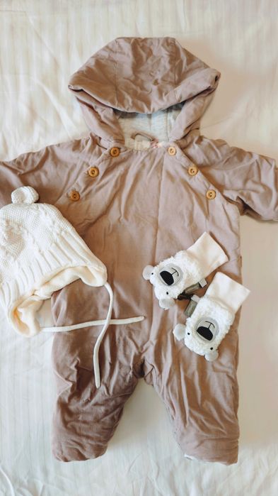 Лот зимни бебешки дрешки HM, Zara, Mark&Spencer, 2-6 месеца