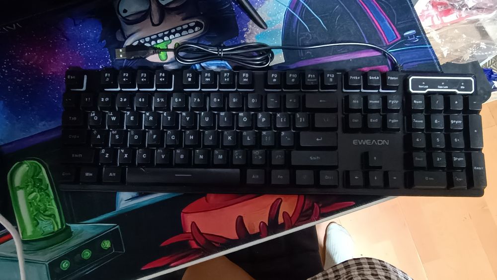 Мембранная клавиатура с подсветкой (синий)