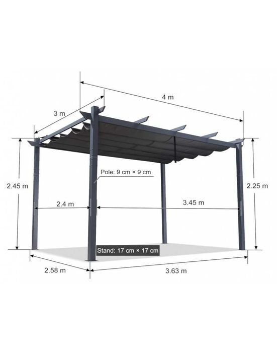 Пергола градинска с подвижен покрив