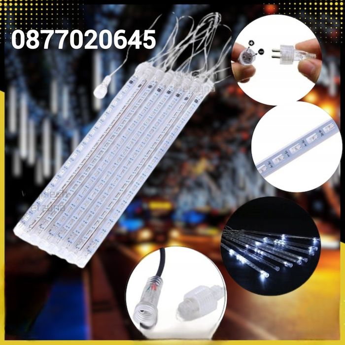 LED коледни висулки 50см падащ сняг