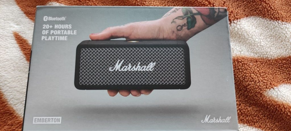 Boxa portabila Marshall Emberton, Bluetooth, rezistenta la apa, Black