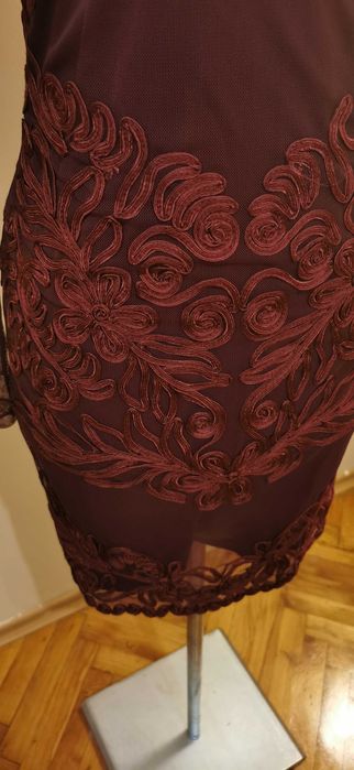 Официална рокля,, Patsy Seddon "England размер 14 Uk/L - XL Бордо