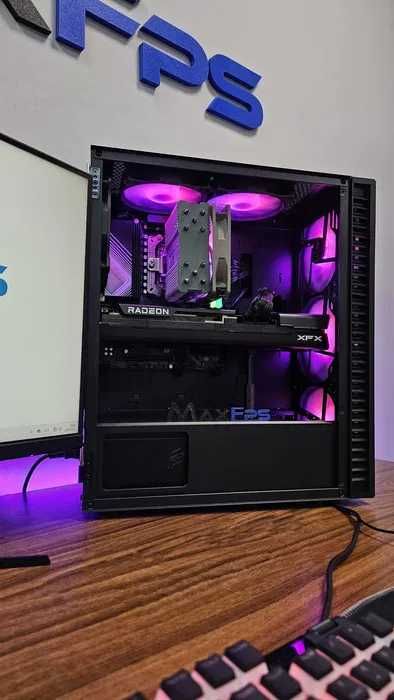 Геймърски компютър! Ryzen 7 9800X3D, 32 GB RAM , RX 9070XT- Нов!