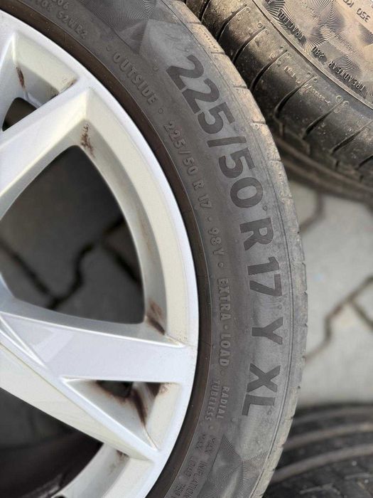 Set roti jante AUDI + anvelope Continental Premium 225/50 R17 de vara