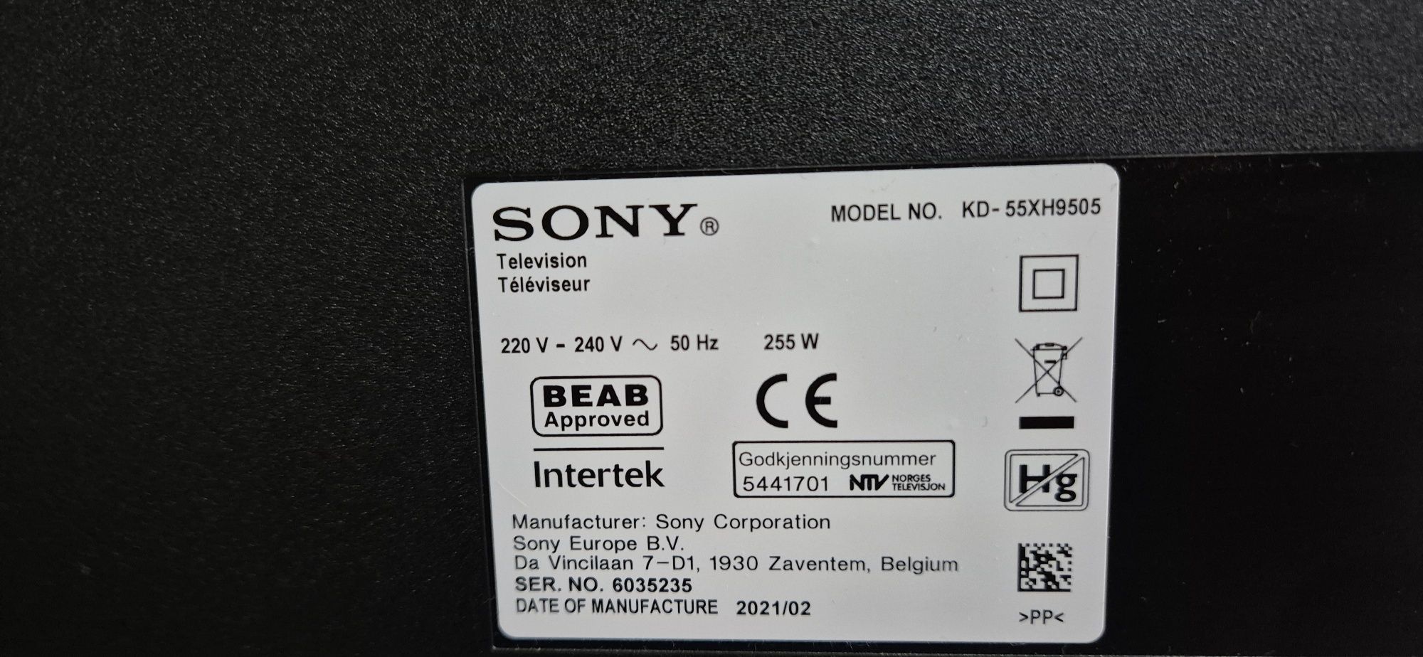 Sony KD-55XH9505 Android, 4k, UltraHD, Smart, WiFi