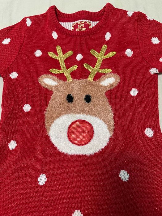 Страхотен коледен пуловер за момиченце