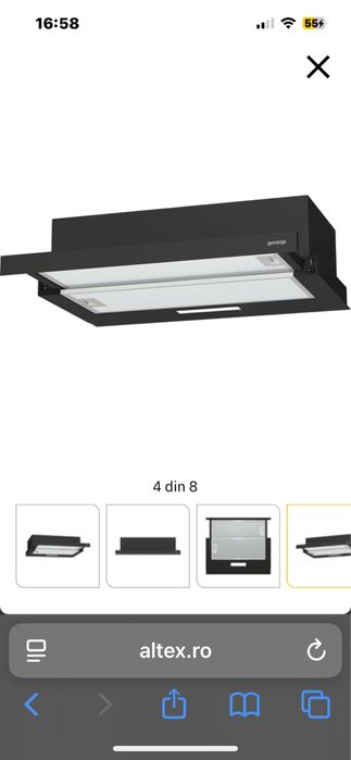 Hotă încorporabilă telescopica GORENJE TH 60 E3B-nouă-sigilată